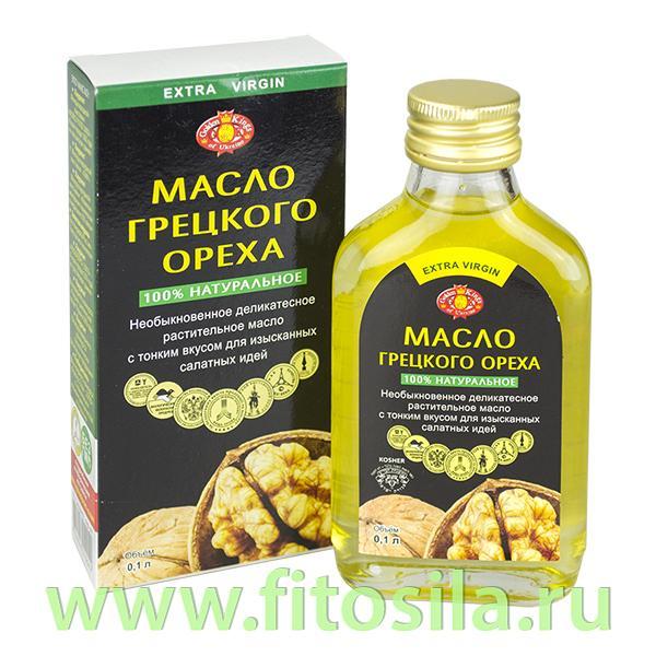 Грецкого ореха масло пищевое нерафинированное 0,1 л, ТМ "Golden Kings of Ukraine" (Агросельпром) (стекло)