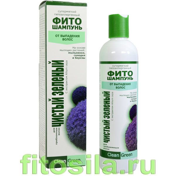 Чистый зеленый фито-шампунь от выпадения волос