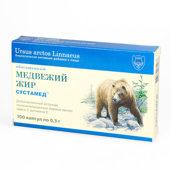 Медвежий жир обогащенный 100 капс. х 0,3 г - БАД, "Сустамед" ® (EAC) "ФИТОСИЛА" ®