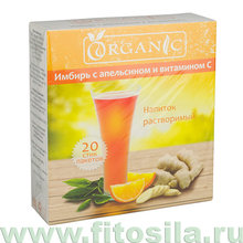Органик "Имбирь с апельсином и витамином C" напиток растворимый, 20 стик/п. х 5,0 г