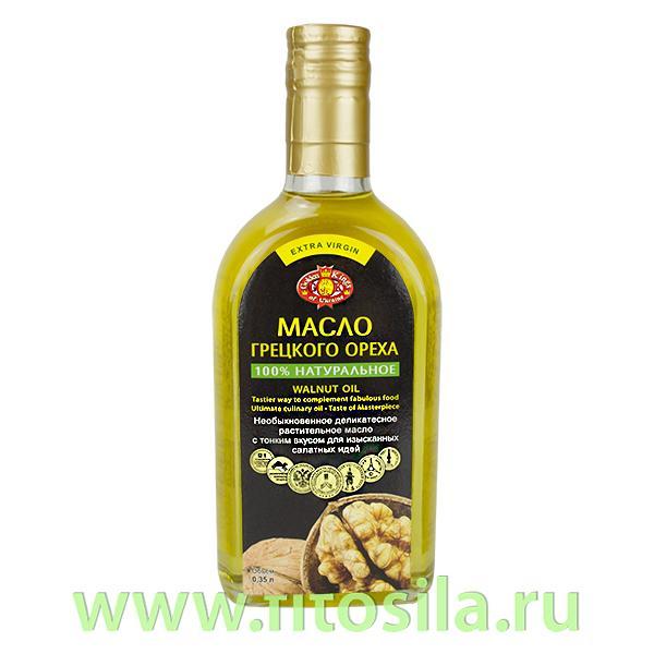 Грецкого ореха масло пищевое нерафинированное 0,35 л, ТМ "Golden Kings of Ukraine" (Агросельпром) (стекло)