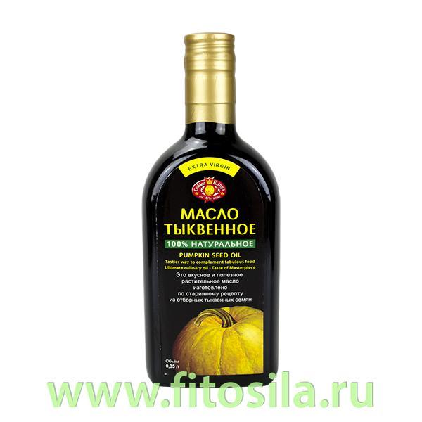 Тыквенное масло пищевое нерафинированное 0,35 л, ТМ "Golden Kings of Ukraine" (Агросельпром)(стекло)