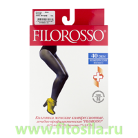Колготки Velour "Filorosso", 1 класс, 40 den, размер 2, черные, компрессионные лечебно-профилактические 9467