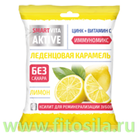 Леденцовая карамель без сахара с цинком и витамином С со вкусом лимона 60 г.