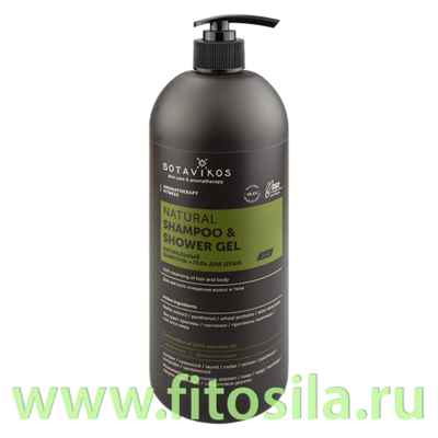 Шампунь+гель для душа 2 в 1 Aromatherapy Fitness, для мягкого очищения тела и волос, 1000 мл "Botavikos"