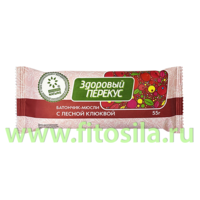 Батончик-мюсли "Здоровый перекус" с клюквой, 55г