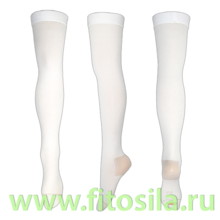 Чулки антиэмболические компрессионные до бедра, артикул АЧII (Класс компрессии II. Размер XL (Цвет: белый с силиконовой резинкой)