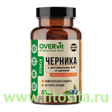 Черника+Витамин А+витамин Е+цинк  60 капсул (OVERvit) БАД