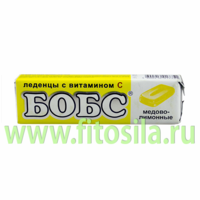 Бобс "Медово-лимонные" с витамином "С" леденцы от кашля - БАД, 35 г, 10 шт.